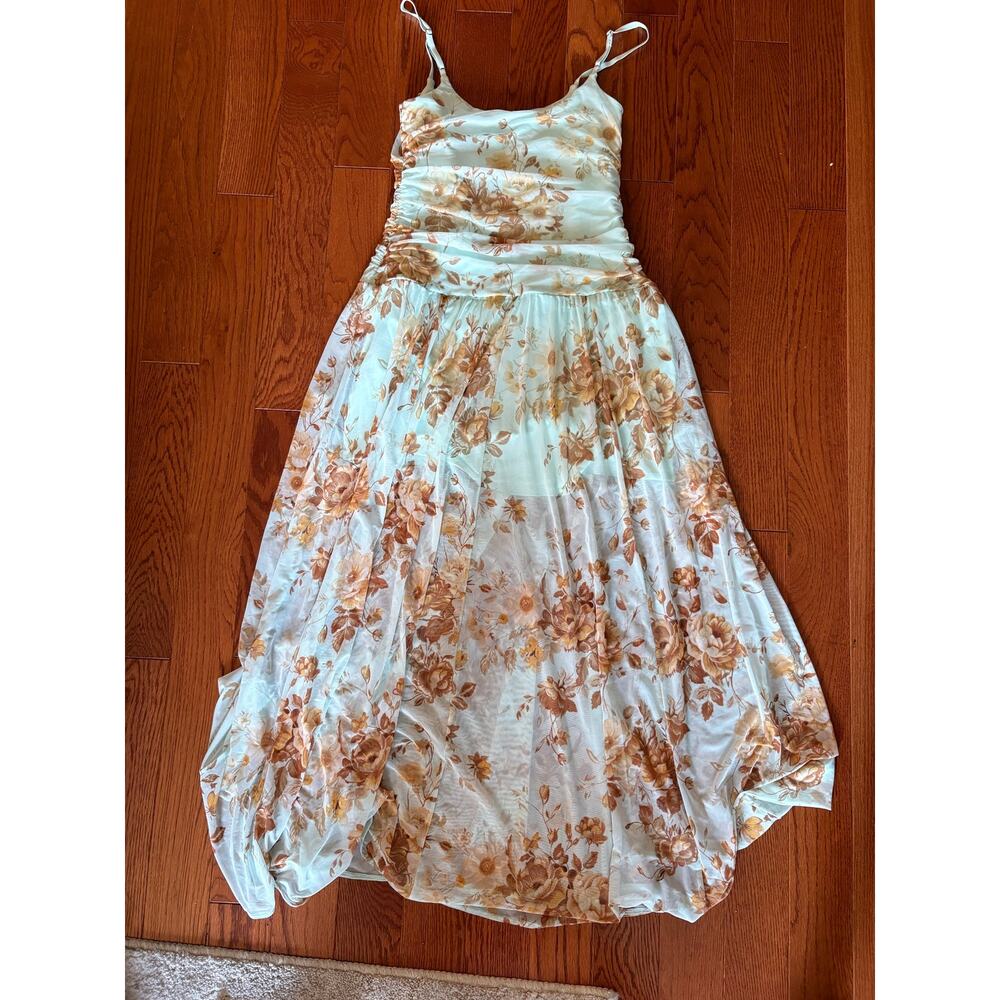 ABERCROMBIE & FITCH Bra-free Flowy Sheer Maxi Dress Medium - Picture 2 of 8